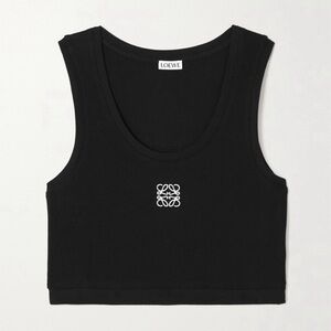 Loewe Anagram cropped cotton-blend tank top